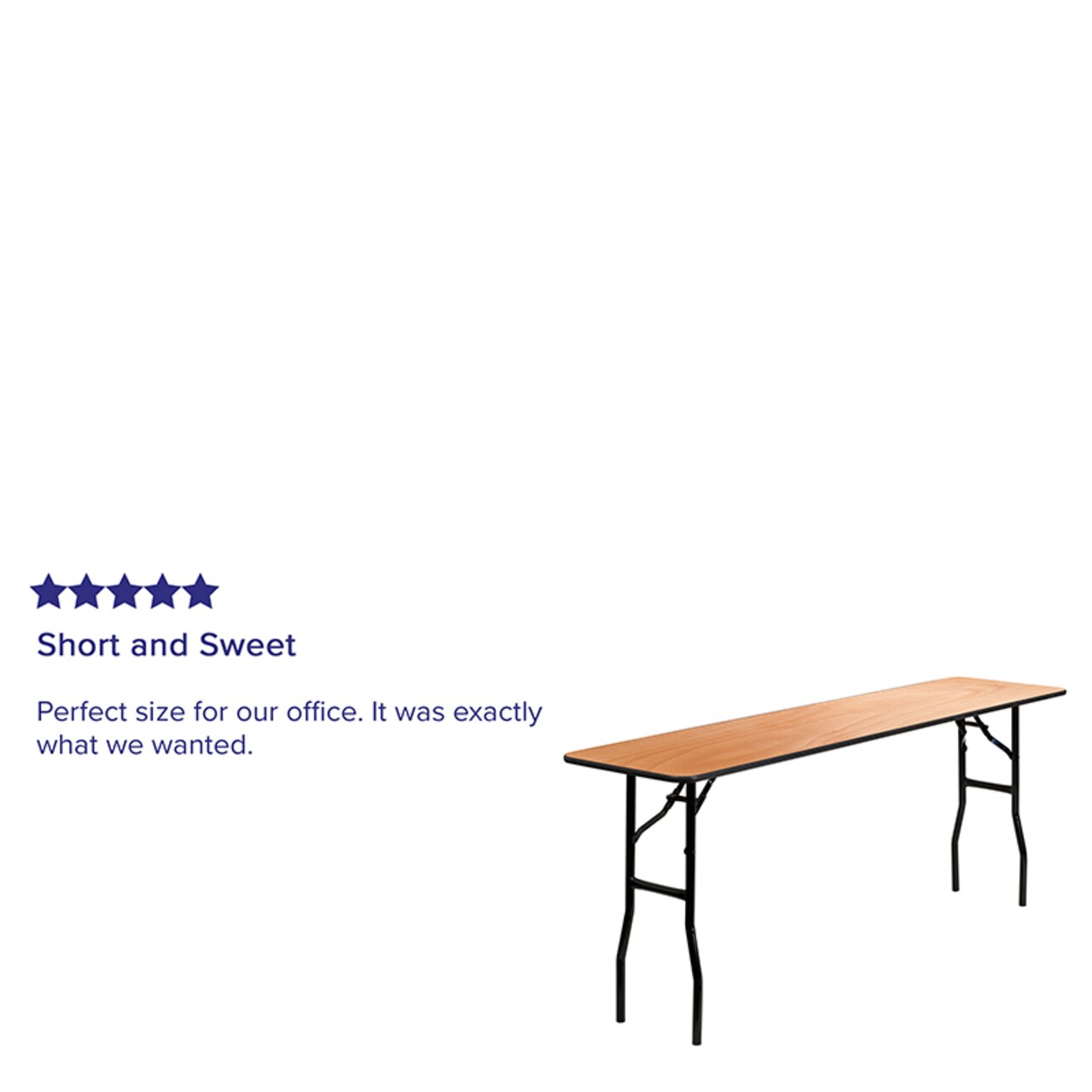 Flash Furniture 6-Foot Rectangular Wood Folding Training or Seminar Table with Smooth Clear Coated Finished Top